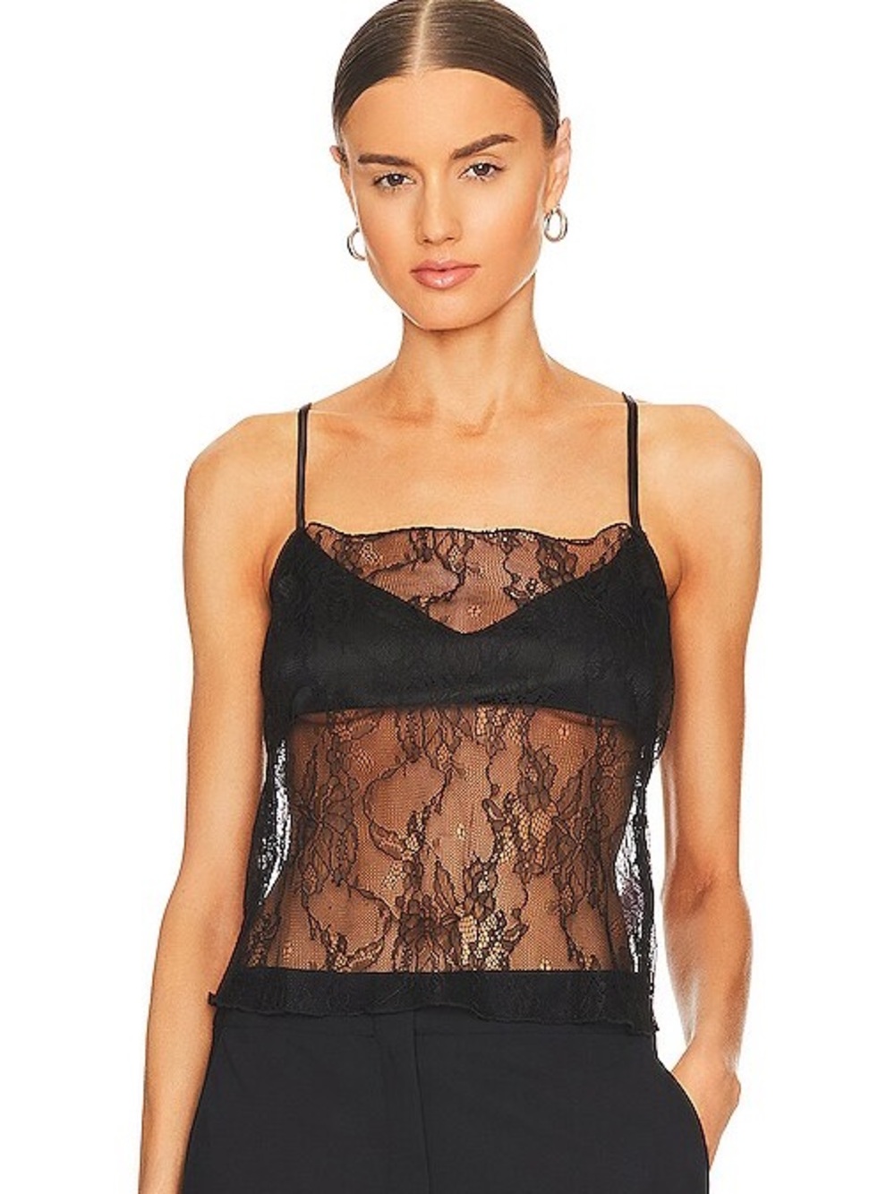 WeWoreWhat black lace camisole top